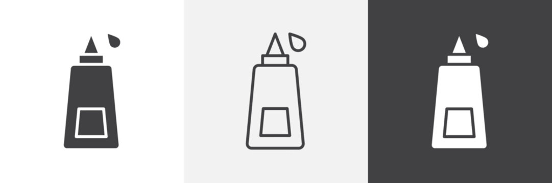 Glue icon flat outline in black