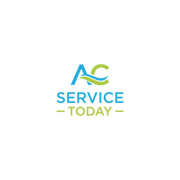 Blue and green HVAC logo for AC Service Today.