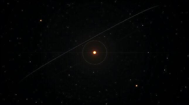 Space illustration with bright star and comet trail