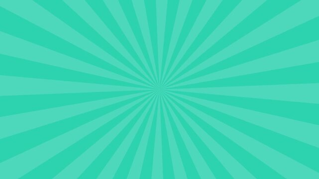 Teal sunburst background with radial comic rays looping