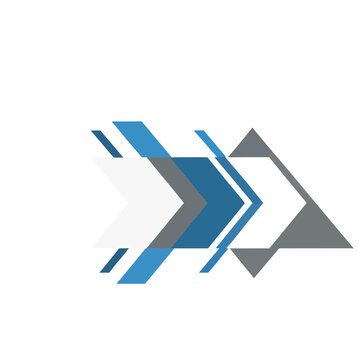 Abstract geometric shapes with arrows