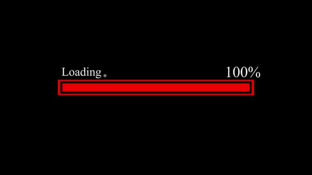 Loading bar icon and dark background 4k motion video  animation.