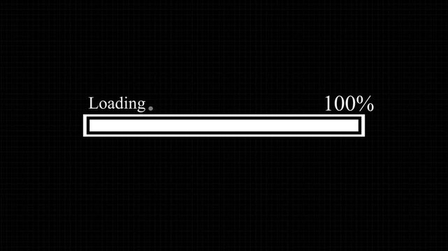 Loading bar icon and dark background 4k motion video  animation.