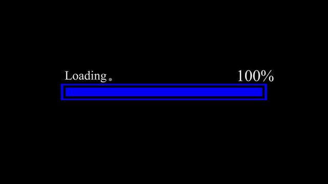 Loading bar icon and dark background 4k motion video  animation.
