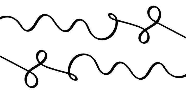 Calligraphic abstract thin line transparent background.