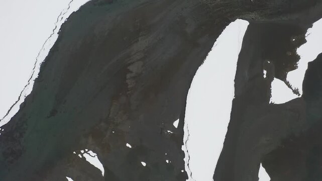 Aerial view of Babusar Pass in winter, Pakistan.