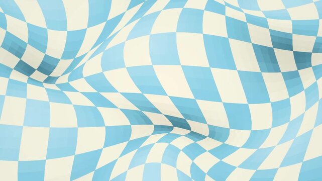 Warped checkerboard pattern fluid wave seamless loop motion background