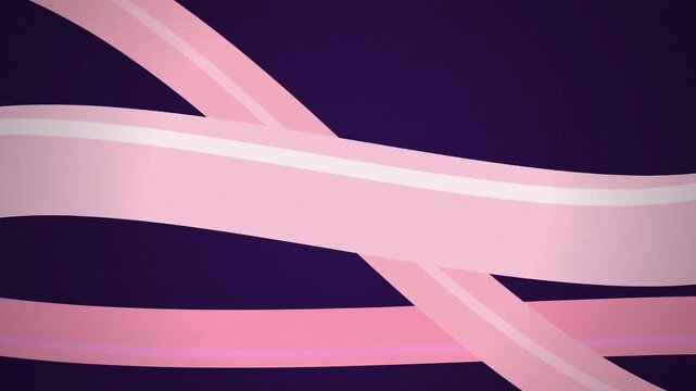Pink flowing abstract ribbons twisting seamless loop motion background