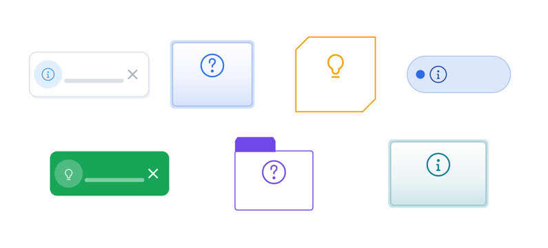 Tooltip ui set popover hint bubble help card and info callouts