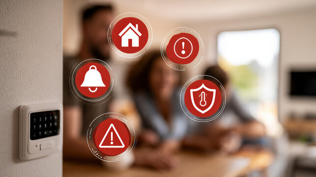 Connected Home Alarm System Providing Security Monitoring Protection And Emergency Alerts Remotely