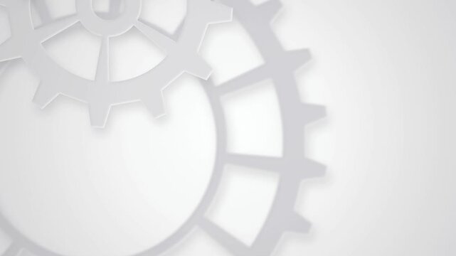 White paper gears rotating seamless loop motion background
