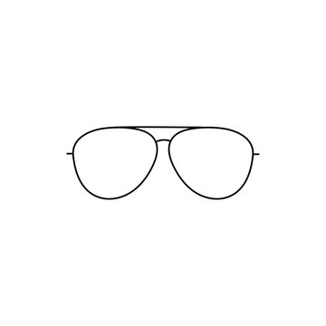 Minimalist sunglass aviator line icon