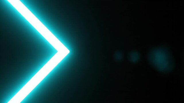 Glowing cyan arrow symbol on black background for user interface