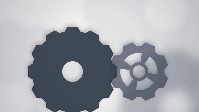 Meshing gear wheels rotating seamless loop motion background