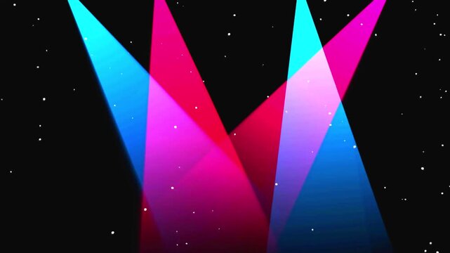 Dynamic Stage Lights pulsing with vibrant blue and pink hues against a speckled dark background