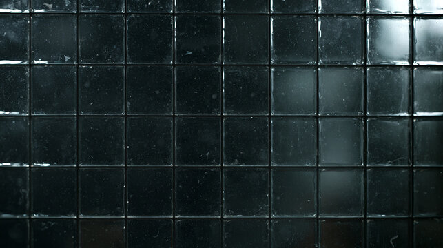 Dark Glass Block Tile Grid Pattern Background