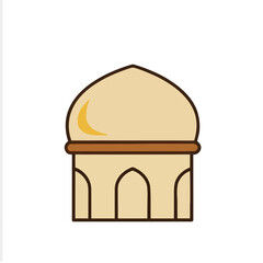 Mosque dome with crescent moon icon © Awujani