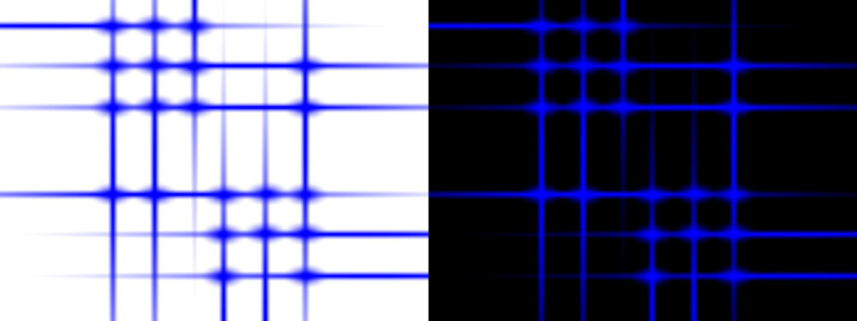 Blue Grid Pattern. Geometric Wireframe Lines, Digital Mesh Texture, Technical Design Element, Transparent Background