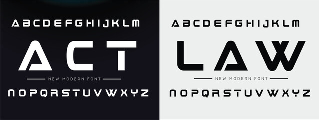 Creative modern technology alphabet fonts. Abstract typography urban sport, techno, fashion, digital, future creative logo font. vector illustration © Designer