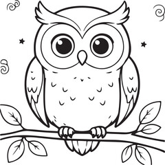 Fototapeta premium A Cute Cartoon Owl Drawing