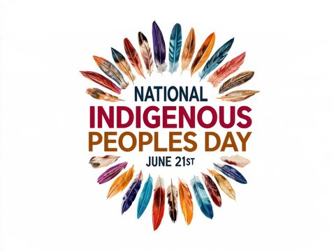 Colorful Feathers Arranged Celebrating National Indigenous Peoples Day June Twenty First