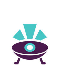 Abstract UFO icon with light beams © tarra