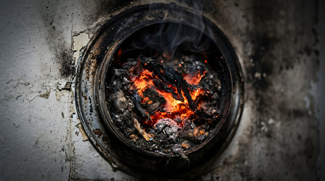  Clogged dryer vent with lint, overheating, potential fire, domestic hazard, prevention.