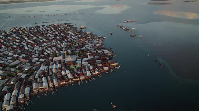 Aerial view of Bungin Island, Indonesia.