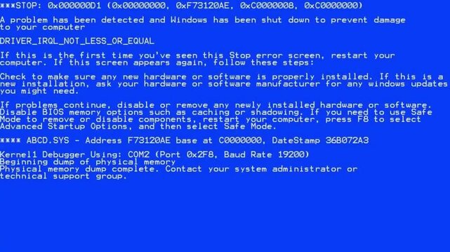 Windows Blue Screen Of Death BSOD System Crash Overlay For Gaming Video Editing VFX 4K