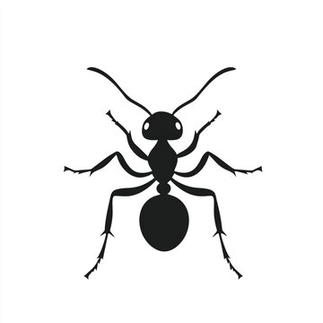 Black ant silhouette vector illustration isolated on white background with worker ant pest control silhouette isolated wildlife creature antennae