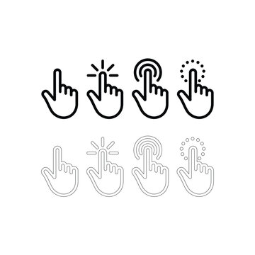 Click Hand Gesture Icon Set