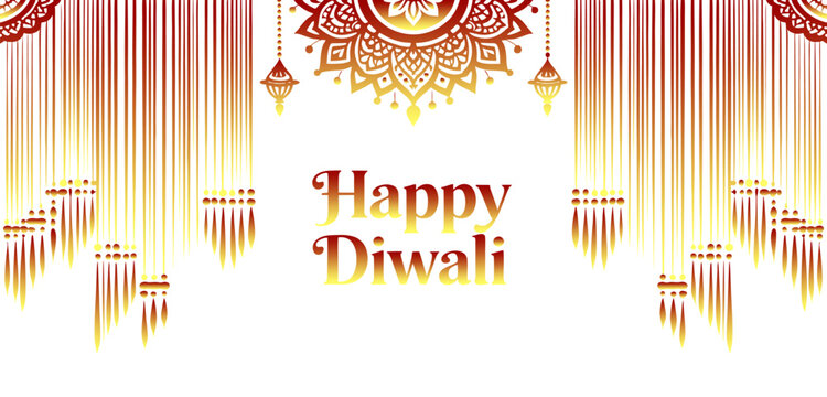 Diwali-themed background with the greeting "Happy Diwali" in the center.