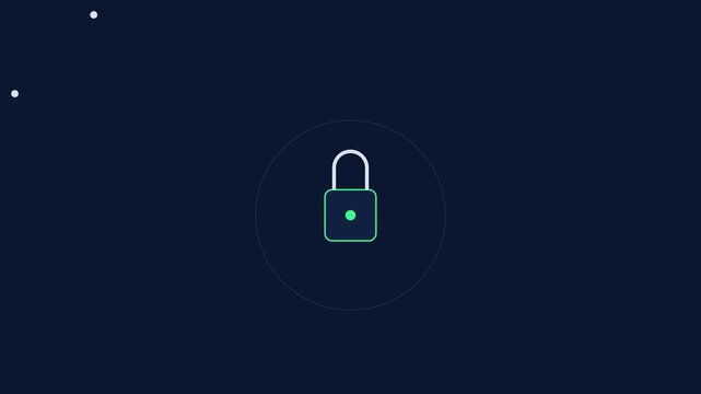 Digital Security and Privacy Lock Icon Illustration.