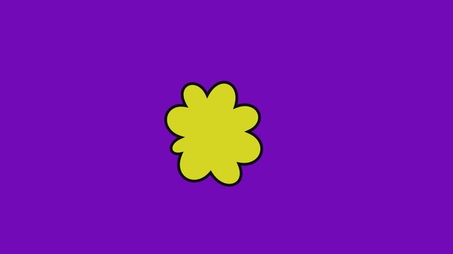 Colorful Flower Shapes on Vibrant Purple Backgrounds.