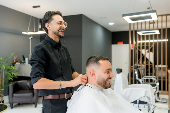 Barber remove cape before client hair wash