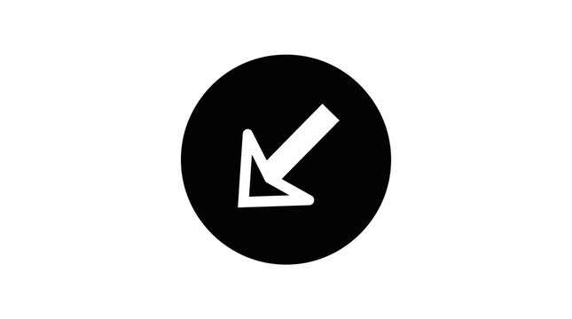 Down Left Arrow Icon Vector