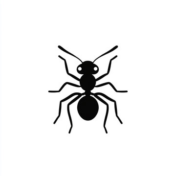 Simple black ant silhouette icon vector design with eyes isolated on white background pest control worker ant silhouette isolated wildlife