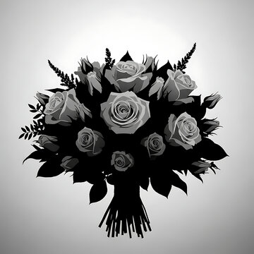 black and white rose
