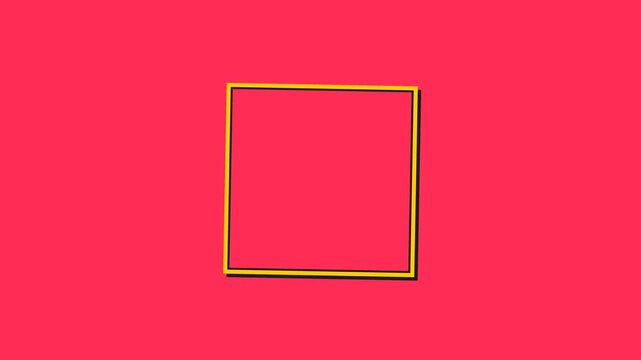 Colorful Pink Background with Golden Square Frame Design.
