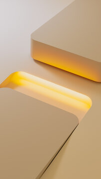 Vertical Beige Panels with Warm Golden Light