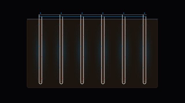 Geothermal energy ground source heat pump system diagram illustration