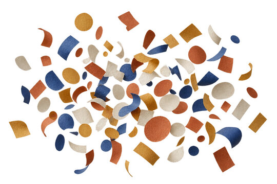 Muted recycled paper confetti scatter isolated