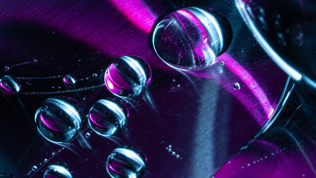 Neon water droplet abstract technology background