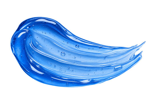 Translucent cobalt blue gel smear isolated