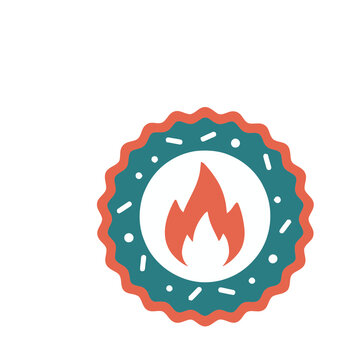 Fire icon in a circular badge