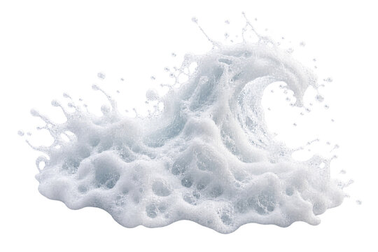 Curling white sea foam crest isolated