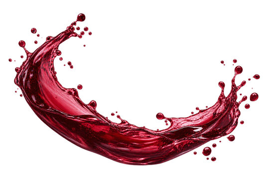Crimson mixed berry juice splash arc isolated