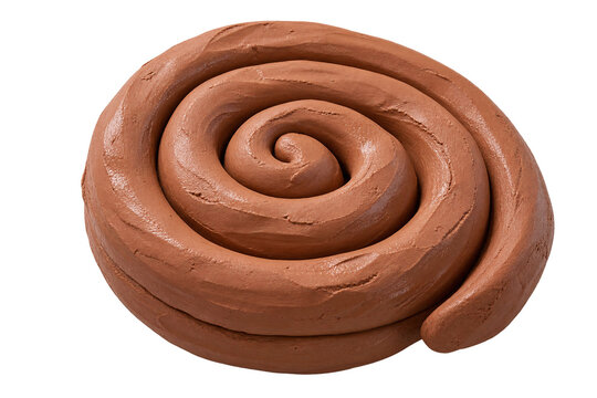 Moist terracotta pottery clay coil isolated
