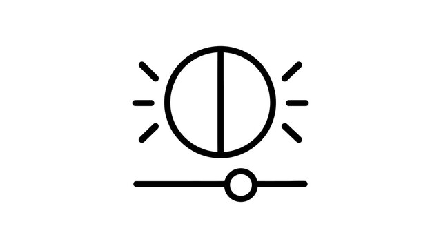 Abstract line icon representing screen brightness control or contrast adjustment.