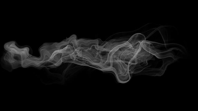 Dynamic Abstract Smoke Stream on Black Background in 4K
